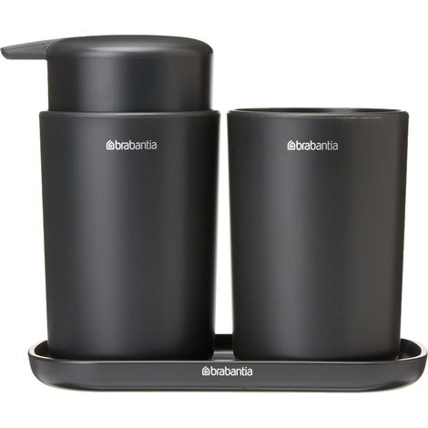 Brabantia - Set da bagno, Grigio scuro, Set di 3 (1/3)