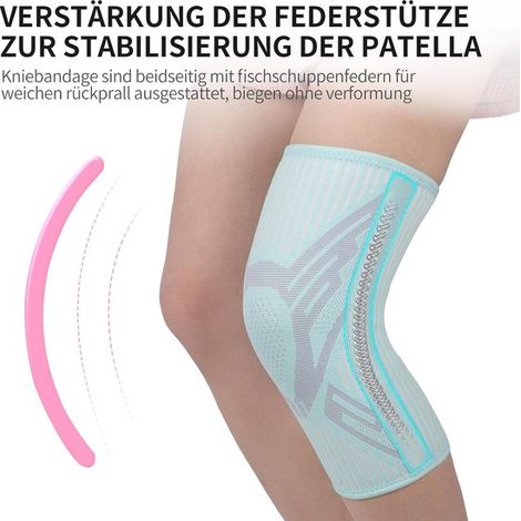 Rodillera de compresión para hombre y mujer - antideslizante - apta para la práctica deportiva - azul (XL) (1/5)