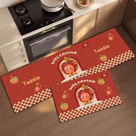 Tapis de cuisine en velours cristal antidérapant et absorbant, tapis de chevet, moquette, tapis de chambre à coucher, tapis de sol résistant aux taches et facile à nettoyer - 4060cm + 40120cm [Velours