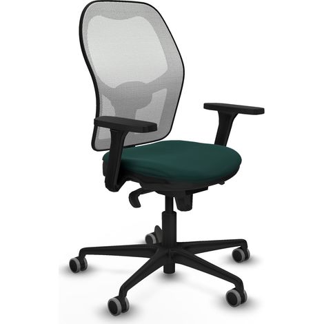 Jorquera sincro malla blanca similpiel verde botella brazos 3D base nailon  ruedas 65mm engomada (1/5)