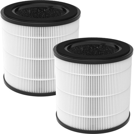 2 filtres de rechange compatibles Philips 800 Series - AC0830/10 AC0820/30 AC0820/10 AC0819/10, filtre HEPA 3 en 1 H13 et filtre à charbon actif et préfiltre, numéro de pièce FY0194/30 & (1/5)