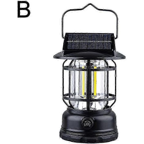 Hochwertige LED-Campinglampe, Retro-Campinglaterne, dimmbare, wiederaufladbare, tragbare Campinglampe, IPX5 wasserdichte Zeltlampe mit Taschenlampe für Camping (B)