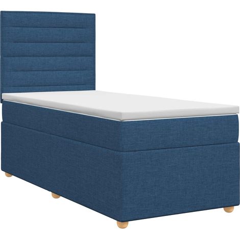 Maison Exclusive - Letto box spring con materasso Blu 90 x 190 cm Tessuto (1/5)