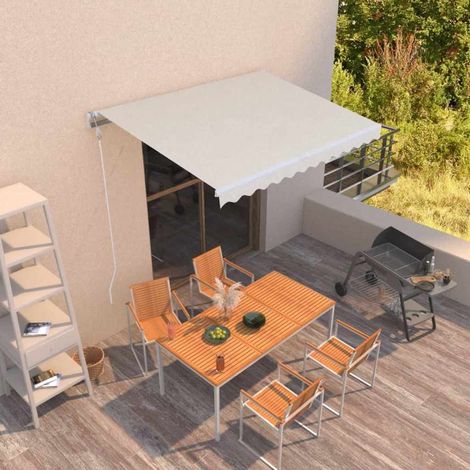 Auvent manuel rétractable-Store banne 350x250 cm Crème 380979 (1/5)