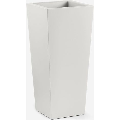 vaso alto quadrato da esterno in polietilene Gaia 70 - Bianco (1/3)