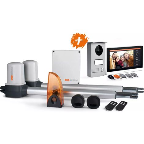 Scs Sentinel – Kit motorisation portail battant avec visiophone – Moteurs à vérins OpenGate 1 – Charge max 400kg – Longueur max 4m – Garantie 5 ans (1/5)