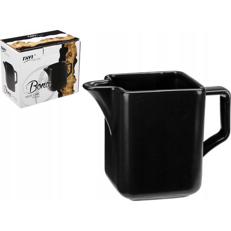 Jarra de leche de porcelana BONA, negra mate (1/2)