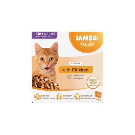 Iams Delights Kitten Chicken in Gravy 8pk - 85g - 817400