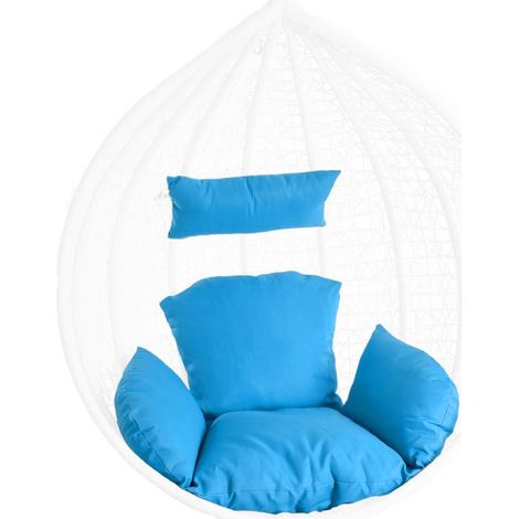 Kissen Sitzkissen Rückenkissen für Hängesessel Sitzpolster Auflage Rückenpolster Hellblau (1/5)