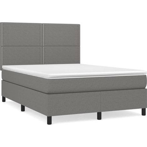 Maison Exclusive - Boxspringbett mit Matratze Dunkelgrau 140x190