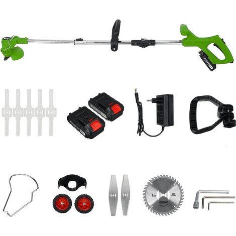 Tondeuse à Gazon électrique Pliante 21V 1800W Tondeuse à Gazon Potable sans Fil Outils de Coupe d'élagage de Jardin avec Batterie 2PC et Roues (Color : Green 2Battery, Size : G) (1/5)