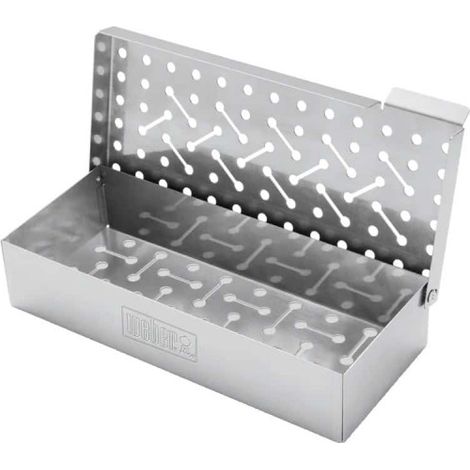 Weber – Boîte de fumage inox pour barbecue – Compatible barbecues à charbon et gaz – Acier inoxydable – Fumage viandes et légumes