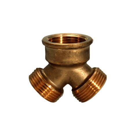 Y-Stück IG 3/4" auf 2 AG 3/4" messing roh