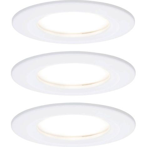 Paulmann Spot LED encastrable pour salle de bains jeu de 3 18 W blanc mat X236292 (1/5)