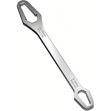Longueur 230 mm Clé de précision en argent Design hexagonal à double tête pour un ajustement universel (8 22 mm) (1/5)