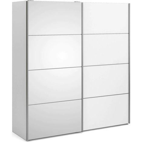 Dmora - Kleiderschrank 2 Türen Angri, Schlafzimmermöbel, Schrank, Garderobe, 182x64 h202 cm, Weiß (1/5)