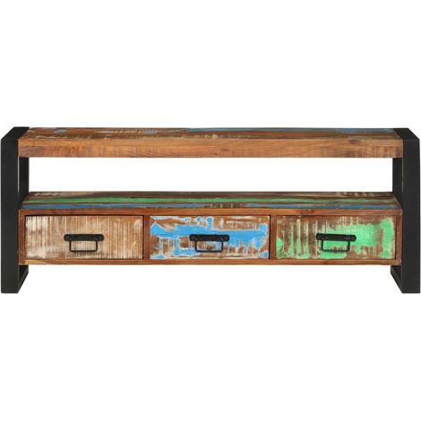 Mobile TV Armadietto TV Mobile Porta TV 120x30x45 in Legno Massello di Recupero (1/3)