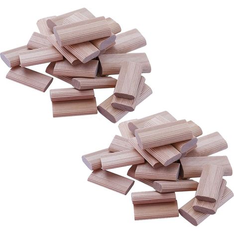 200 PièCes de Connecteurs de Chevilles en Bois Domino de 8 Mm, Bouchons en Bois de HêTre, Connecteurs D'ÉPissure de Meubles en Bois (1/5)