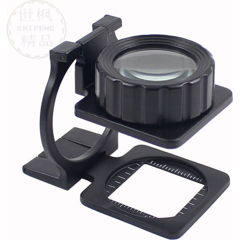 Loupe compte-fils pliant pliable avec monture en métal Loupe noir (1/4)