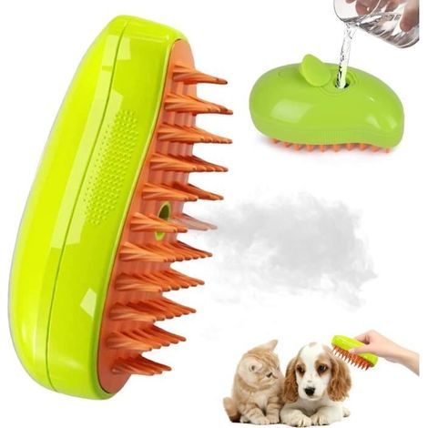 Brosse vapeur chat, Steamy Brosse pour Chat, Brosse à vapeur 3 en 1 pour chat, Brosse pour Chat avec Réservoir d'eau (1/4)