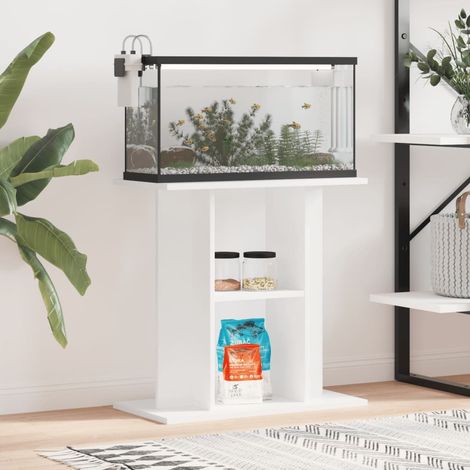 Meuble Support Blanc Aquariums 60 X 30 cm. 1 étagère Support solide et stable pour aquariums (1/5)