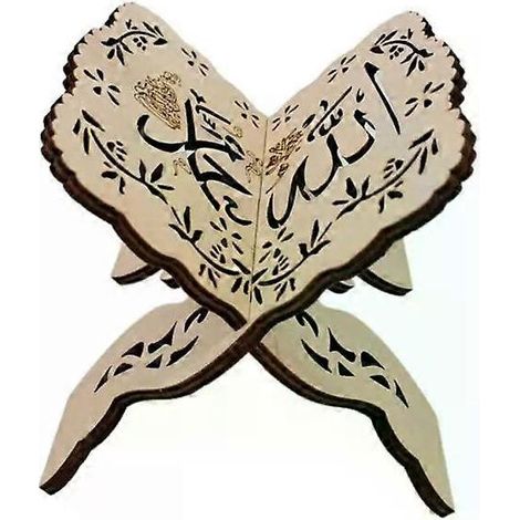 - Étagère de lecture en bois sculpté pour l'Aïd Moubarak, support pour Coran, porte-livres, décoration islamique pour le Ramadan, présentoir religieux (1/5)