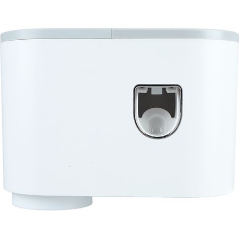 Porte-brosses à dents mural avec plateau de rangement et distributeur de dentifrice intégré pour salle de bain (1/5)