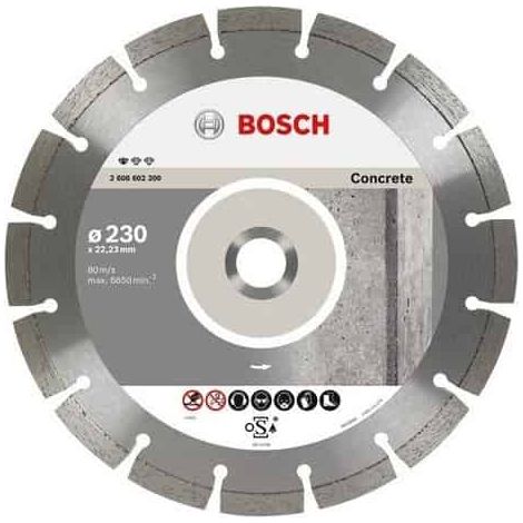 Bosch – Disque à tronçonner diamanté pour béton 115 mm – Alésage 22,23 mm – Épaisseur 1,6 mm – Coupe nette et homogène