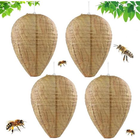 4 Pièces Leurres De Nid De Guêpe Nids De Frelons à Suspendre Faux Nid De Frelon Nid De Frelons En Papier Dissuasive Efficace Faux Nid De Guêpes Pour Maison,Jardin à l'Extérieur (1/5)