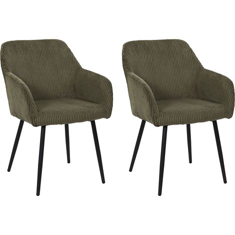 The Home Deco Factory – Lot de 2 fauteuils relax en tissu côtelé vert – Assise enveloppante pour déco chaleureuse – Confort optimal pour intérieur moderne (1/5)