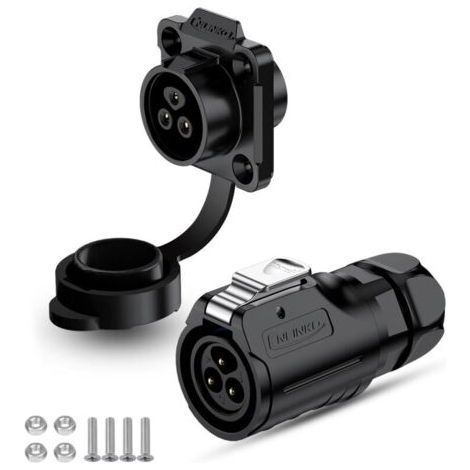 BARKBUSTERS LP-16 Connecteur imperméable IP68 Connecteur circulaire industriel Connecteur de boîtier PBT Connecteur aviation Connecteur à dégagement rapide M16 2-9 Broches Prise à bride (3 Broches)