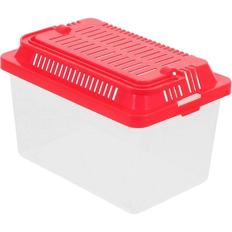 Aquarium transparent portable, adapté aux animaux de compagnie tels que les tortues et les hamsters mallette de transport résistante avec couvercle. (1/5)
