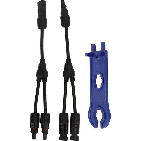 2 Stück Y-Verzweigungs-Solar-PV-Steckverbinder mit Schraubenschlüssel, Stecker und Buchse, Schnellverbinder, IP67 wasserdicht, 1500 V DC, MMF