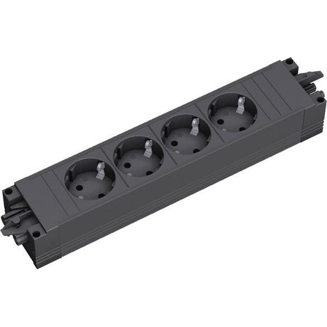 Bachmann 906.18819 4fach Steckdosen-Modul ohne Schalter  Schwarz (1/5)