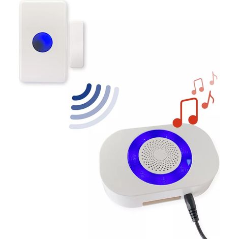 Sonnette sans fil 700m - Bouton autonome IP56 résistant aux intempéries & carillon longue distance (HEYO) (1/5)