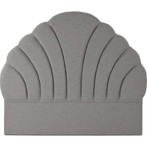 Tête de lit en bois et polyester coloris gris - longueur 189 x profondeur 8 x Hauteur 180 cm (1/4)