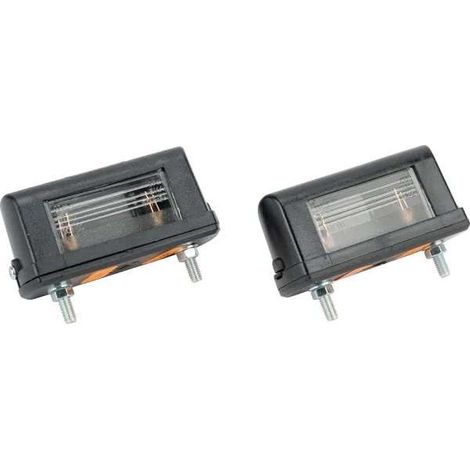 Cyclingcolors – Lot de 2 feux éclairage plaque immatriculation 12V 24V – Halogène blanc – Dimensions 30mm x 38,8mm x 85mm – IP68 pour remorque et camion (1/2)