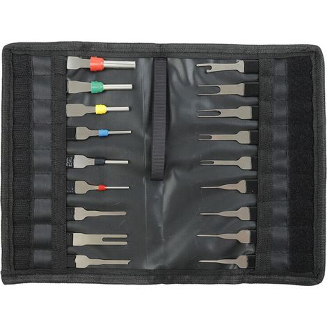 Extracteur de cosses - Kit de 18 Outils de Retrait de cosses - Dureté élevée - Pas de Rouille - Pas de déformation - Kit d'extracteur de connecteur de câblage électrique de Voiture