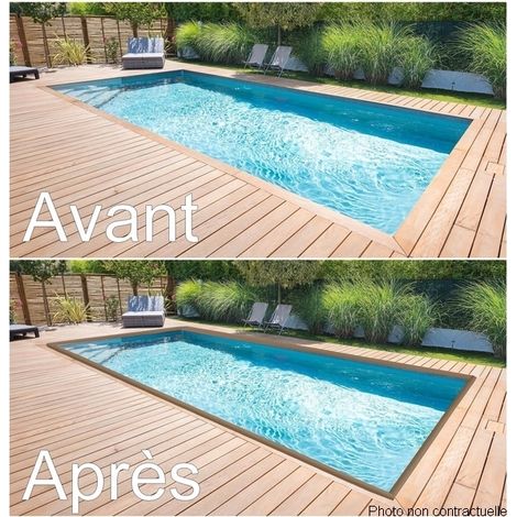 Mottez – Protection bord de piscine en TPE marron RAL 8008 – Long. 238 cm x larg. 8 cm x ht. 5 cm – Amortisseur pour margelles – Made in France