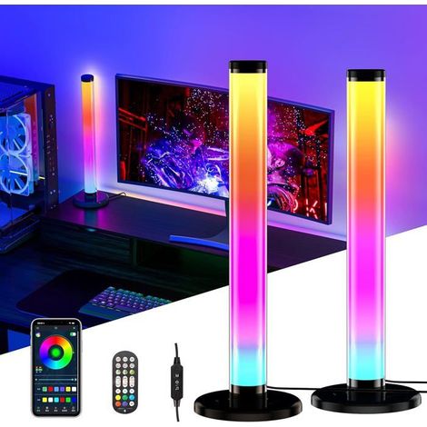 KLVGTIFS PU - 360° RGB Barres LED, 42cm Gaming LED Lampes avec 3000+ Couleurs, Sync avec Musique TV, Control par APP Télécommande Décor Chambre (1/5)