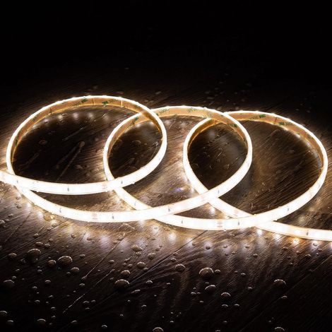 Bobina 5m Striscia LED 24V SMD 60 LED/m 5W/m 500lm/m SILICONE FLEX Larga 10mm IP68 Sommergibile Taglio 10cm 4000K Bianco Naturale (1/3)