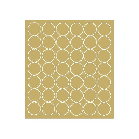 Pegatinas circulares de 3 cm con lunares, 42 unidades, color dorado mate.
