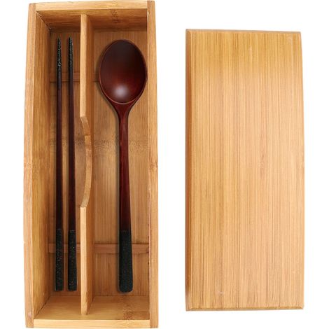 Boîte à baguettes japonaises, étui à cuillères, boîte de rangement en bambou. (1/5)