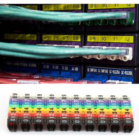 Digitales Markierungsrohr für Kabel, farbige Etiketten für Drähte (100 Stück, 6 mm²)