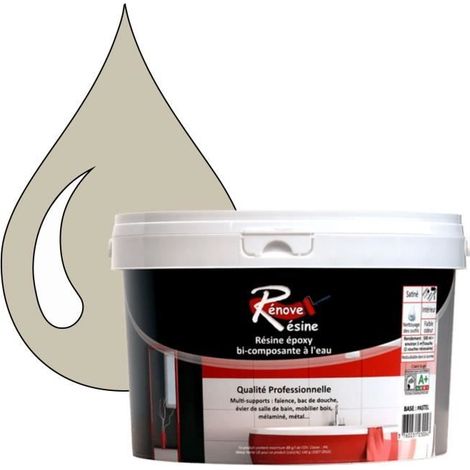 Peinture Résine - Rénove Résine 0.5L - Gris soie - Satiné - Multi-supports Salle de bain (1/4)