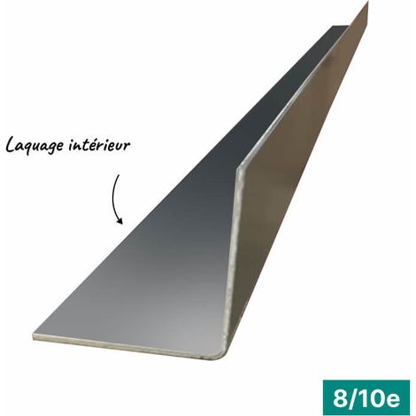 Cornière ECO 2mL en alu 8/10ème 100x100mm - laquage intérieur - RAL7016 - ALUHOME (1/2)