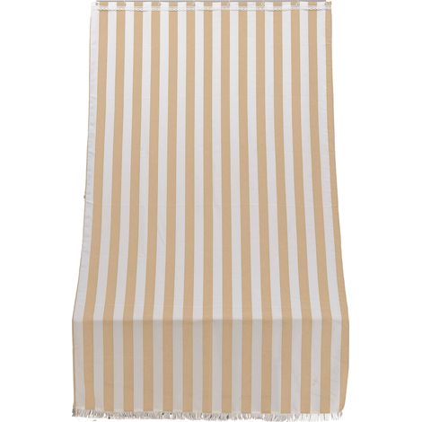 Tenda da Sole per Sormonto 140x250 cm in Poliestere con Anelli Ranieri a Strisce Beige