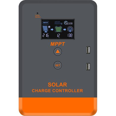 Contrôleur solaire MPPT automatique 12 V/24 V avec écran LCD rétroéclairé et plusieurs modes de contrôle de charge. (1/5)