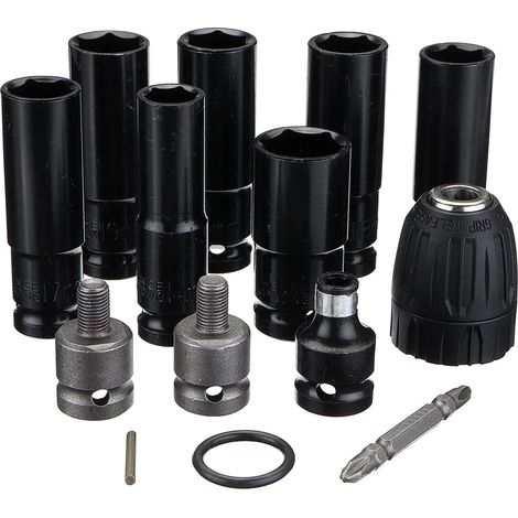 Clé électrique 12 en 1 Kit de tête à douille hexagonale Adaptateur de clé électrique 6 manchons (1/5)