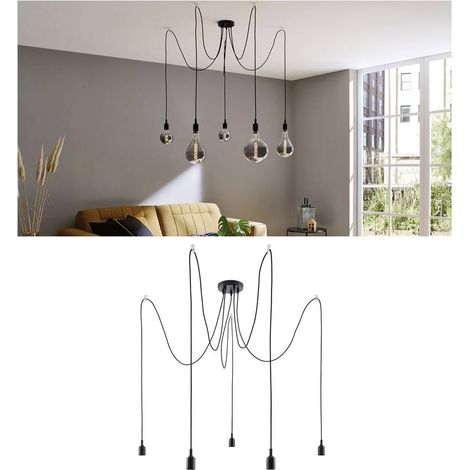 Paulmann Ketil 50389 Luminaire à suspendre LED E27 noir Y135772 (1/6)